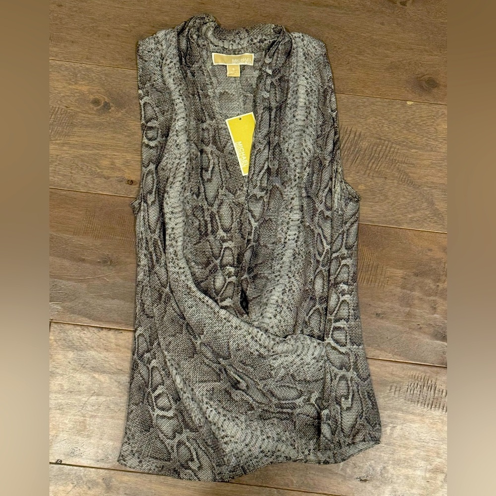 Michael Kors Gray Snake Print Top